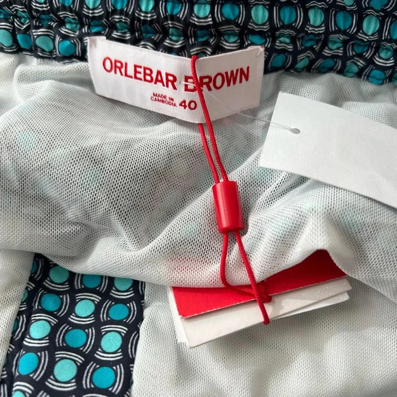 NWT Orlebar Brown Standard Geo Tela Swim Trunks in Crystal Sea 40 - Picture 6 of 7